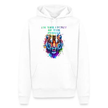 Je suis l’ de la jungle - Sweat à capuche Premium bio Homme - blanc - Devant - Nico (187cm)