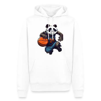 Panda de basket-ball - Sweat à capuche Premium bio Homme - blanc - Devant - Nico (187cm)