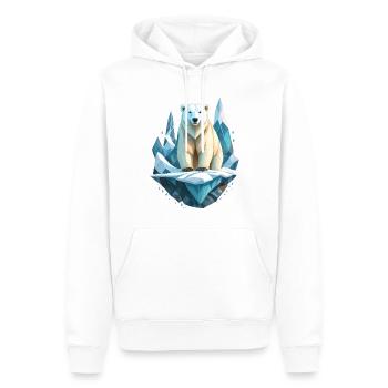 Eisbär auf Eisscholle im Klimawandel - Männer Premium Bio Hoodie - Weiß - Vorne - Nico (187cm)