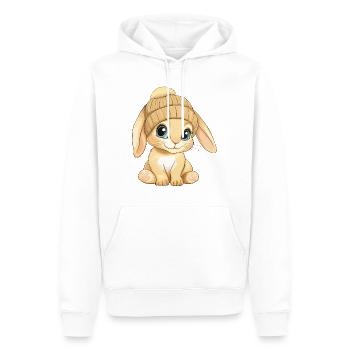 Lapin mignon mignon bébé enfants animal dessin animé - Sweat à capuche Premium bio Homme - blanc - Devant - Nico (187cm)