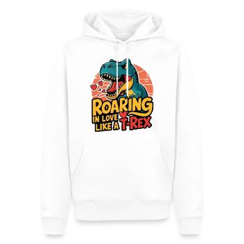Roaring Love This Valentine's Day T-Rex Style - Men’s Premium Organic Hoodie - white - Front - Nico (187cm)