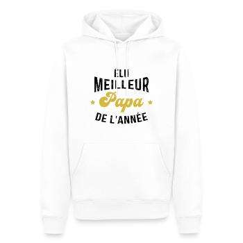 élu meilleur Papa de l'année - Sweat à capuche Premium bio Homme - blanc - Devant - Nico (187cm)