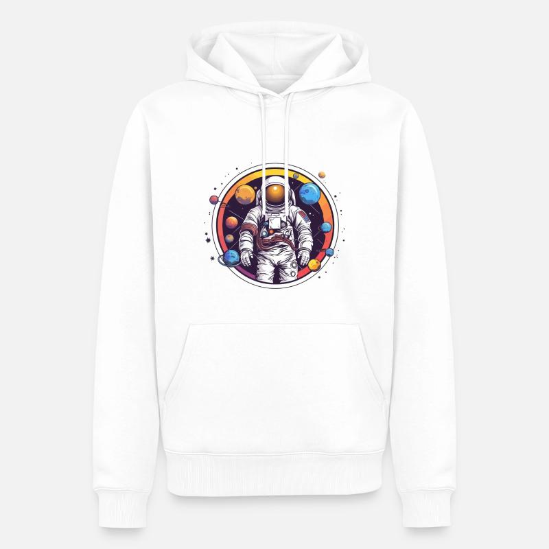 Astronaute dans l’espace - Sweat à capuche Premium bio Homme - blanc