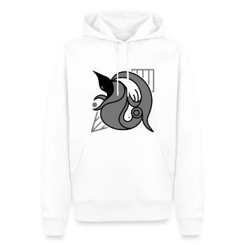 Gehen wir dahin. Befreiung und Transformation - Männer Premium Bio Hoodie - Weiß - Vorne - Nico (187cm)