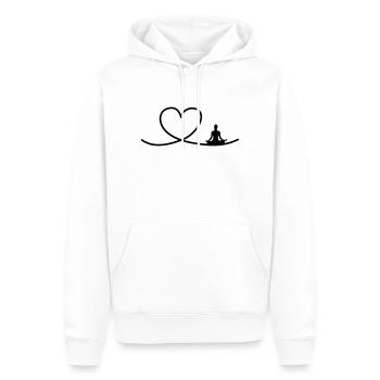 I love Yoga - Sweat à capuche Premium bio Homme - blanc - Devant - Nico (187cm)
