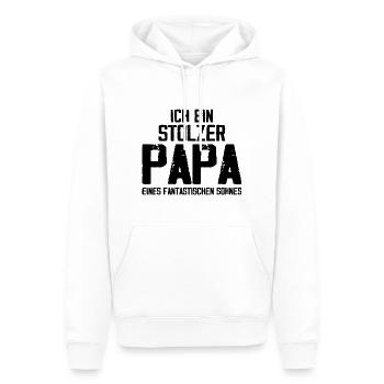 Stolzer Papa eines fantastischen Sohnes.- Geschenk - Sweat à capuche Premium bio Homme - blanc - Devant - Nico (187cm)