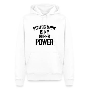 Fotografie ist meine Superkraft - Lustig - Männer Premium Bio Hoodie - Weiß - Vorne - Nico (187cm)
