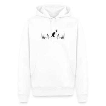 Herzschlag Känguru Silhouette - Männer Premium Bio Hoodie - Weiß - Vorne - Nico (187cm)