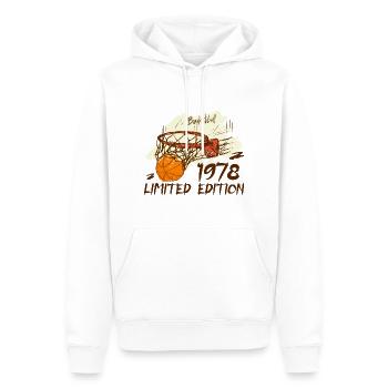 1978 Limitierte Auflage Basketball Jubiläum 1978 - Männer Premium Bio Hoodie - Weiß - Vorne - Nico (187cm)