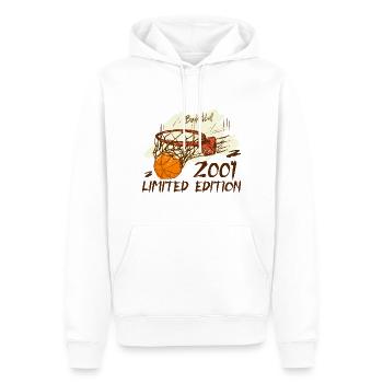 2001 Limitierte Auflage Jubiläum Basketball 2001 - Männer Premium Bio Hoodie - Weiß - Vorne - Nico (187cm)