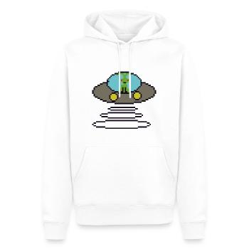 Retrogaming Pixel Ufo - Men’s Premium Organic Hoodie - white - Front - Nico (187cm)