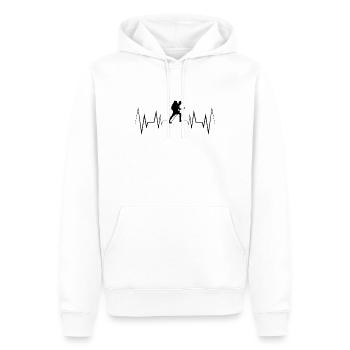 Heartbeat Hiking Silhouette - Men’s Premium Organic Hoodie - white - Front - Nico (187cm)