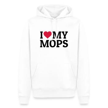 I love my Mops - Sweat à capuche Premium bio Homme - blanc - Devant - Nico (187cm)