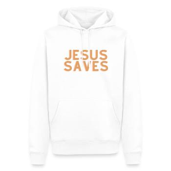 Jésus sauve - Citation chrétienne - Sweat à capuche Premium bio Homme - blanc - Devant - Nico (187cm)