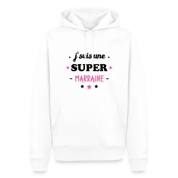 J'suis une super marraine - Sweat à capuche Premium bio Homme - blanc - Devant - Nico (187cm)