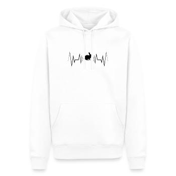 Silhouette de lapin Heartbeat - Sweat à capuche Premium bio Homme - blanc - Devant - Nico (187cm)