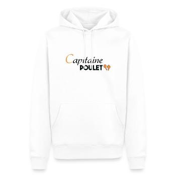 Capitaine Poulet - Sweat à capuche Premium bio Homme - blanc - Devant - Nico (187cm)