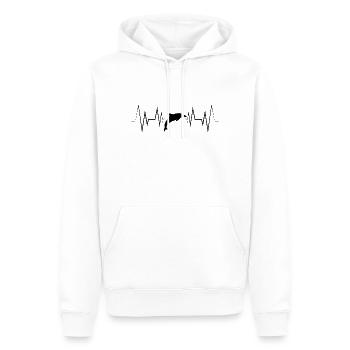 Herzschlag Delfin Silhouette - Männer Premium Bio Hoodie - Weiß - Vorne - Nico (187cm)