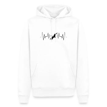 Herzschlag Libelle Silhouette - Männer Premium Bio Hoodie - Weiß - Vorne - Nico (187cm)