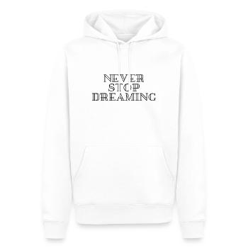 N’arrêtez jamais de rêver - Sweat à capuche Premium bio Homme - blanc - Devant - Nico (187cm)