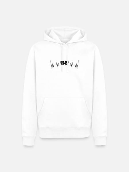 Heartbeat Bongo Silhouette - Men’s Premium Organic Hoodie - white