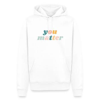 You Matter - Christian - Sweat à capuche Premium bio Homme - blanc - Devant - Nico (187cm)