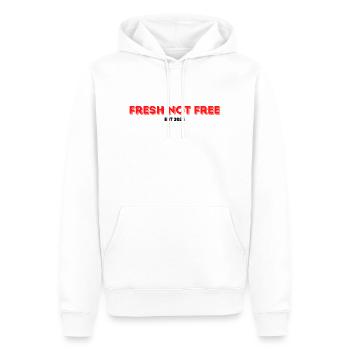 Fresh Not Free - Men’s Premium Organic Hoodie - white - Front - Nico (187cm)