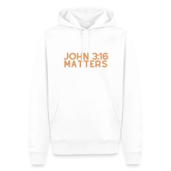 Johannes 3:16 Angelegenheiten - Christliches Zitat - Männer Premium Bio Hoodie - Weiß - Vorne - Nico (187cm)