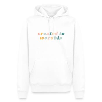Créé pour adorer - Happy Colorful Vibe Christian - Sweat à capuche Premium bio Homme - blanc - Devant - Nico (187cm)