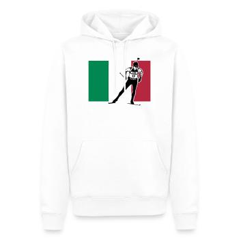 Biathlon - Langlauf -Italia - Italien - Männer Premium Bio Hoodie - Weiß - Vorne - Nico (187cm)