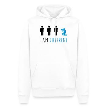 je suis photographe différent - Sweat à capuche Premium bio Homme - blanc - Devant - Nico (187cm)
