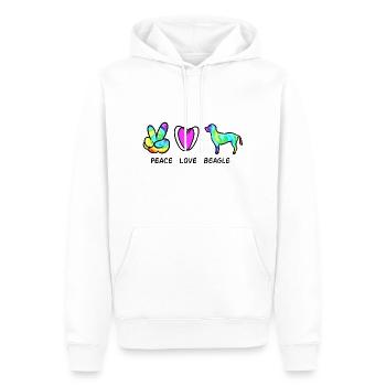 BEAGLE DOGS BETTER DOGS LOVE DOG LOVE MOTIF - Men’s Premium Organic Hoodie - white - Front - Nico (187cm)