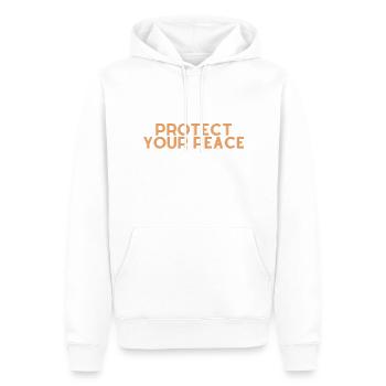 Protégez votre paix - Citation chrétienne - Sweat à capuche Premium bio Homme - blanc - Devant - Nico (187cm)