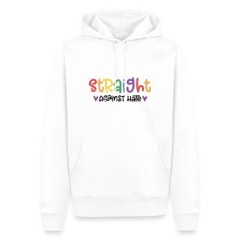 FIERTÉ CONTRE LA HAINE FIER MOTIF DU SLOGAN DE HAINE LGBT - Sweat à capuche Premium bio Homme - blanc - Devant - Nico (187cm)