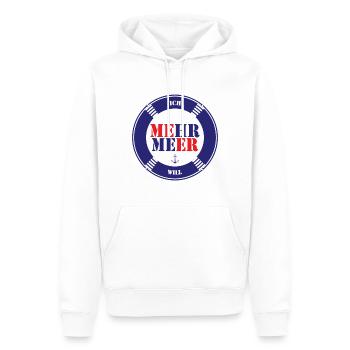 Mehr Meer Lustiger Spruch Nordsee Ostsee Liebe - Männer Premium Bio Hoodie - Weiß - Vorne - Nico (187cm)