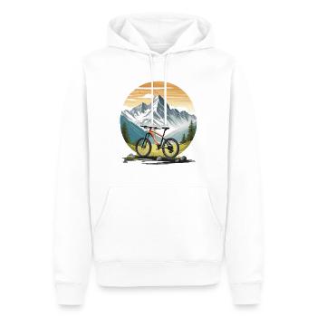 VTT dans les Alpes - Sweat à capuche Premium bio Homme - blanc - Devant - Nico (187cm)