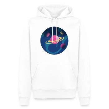 Planets in space - Men’s Premium Organic Hoodie - white - Front - Nico (187cm)