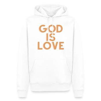 Gott ist Liebe - Christliches Zitat - Männer Premium Bio Hoodie - Weiß - Vorne - Nico (187cm)