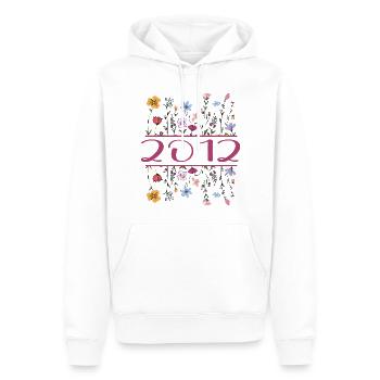 2012 Légendaire Depuis 2012 Anniversaire 2012 Femmes - Sweat à capuche Premium bio Homme - blanc - Devant - Nico (187cm)