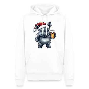 Bière de Noël Rhino - Sweat à capuche Premium bio Homme - blanc - Devant - Nico (187cm)