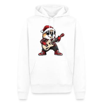 Akita Hund Weihnachten Gitarre - Männer Premium Bio Hoodie - Weiß - Vorne - Nico (187cm)