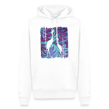 kranich e 74 - Männer Premium Bio Hoodie - Weiß - Vorne - Nico (187cm)