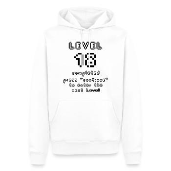 Stufe 18 Jahre alt - Männer Premium Bio Hoodie - Weiß - Vorne - Nico (187cm)
