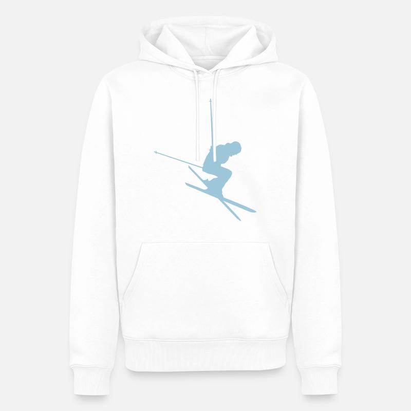 ski - Männer Premium Bio Hoodie - Weiß
