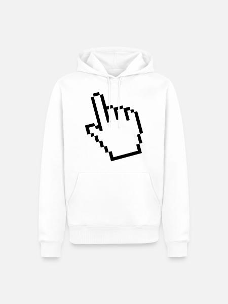 Mauszeiger 3D - Männer Premium Bio Hoodie - Weiß
