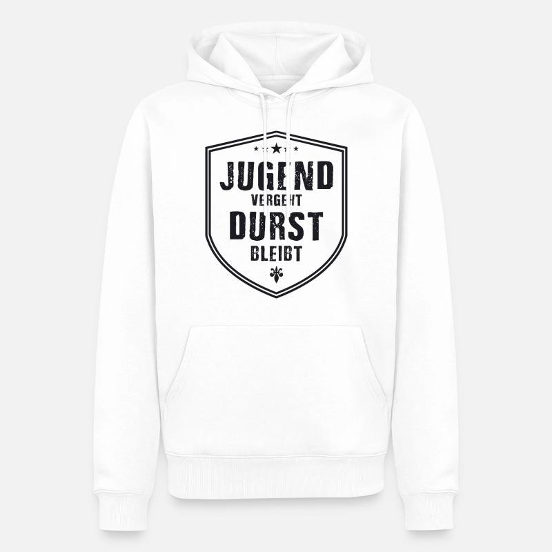 Jugend vergeht Durst bleibt - Männer Premium Bio Hoodie - Weiß