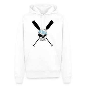 Paddel Ruder gekreuzt Schädel Totenkopf Skull 3c - Männer Premium Bio Hoodie - Weiß - Vorne - Nico (187cm)