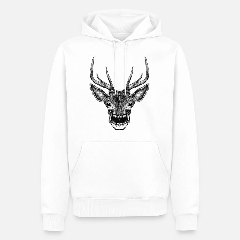 Deer Skull - Männer Premium Bio Hoodie - Weiß