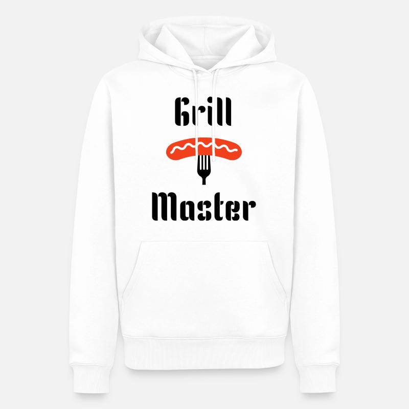 grill master2 - Sweat à capuche Premium bio Homme - blanc