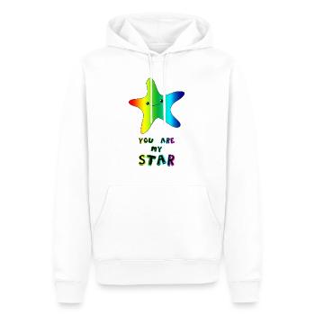 You Are My Star Mignon anniversaire de l’étoile de mer Chemise - Sweat à capuche Premium bio Homme - blanc - Devant - Nico (187cm)